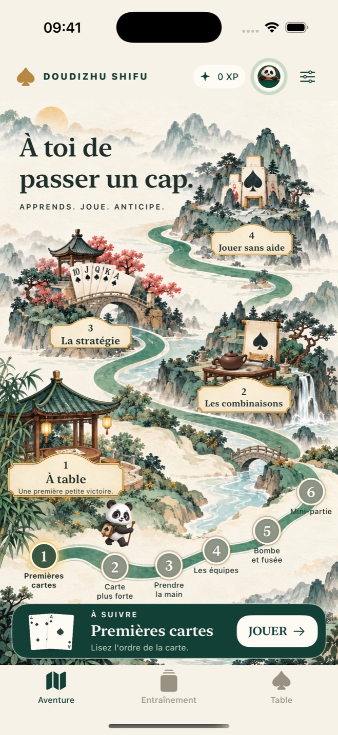 Parcours de quatre chapitres DouDizhu Shifu