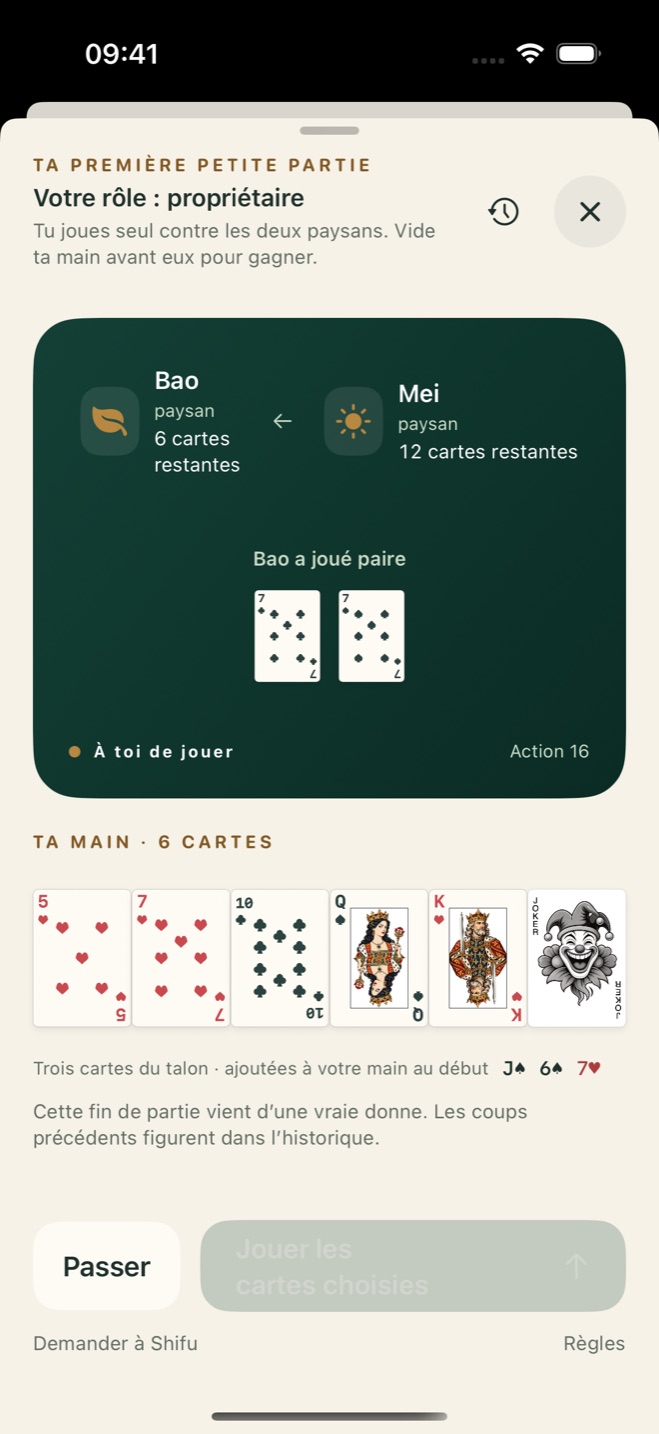 Table hors ligne DouDizhu Shifu