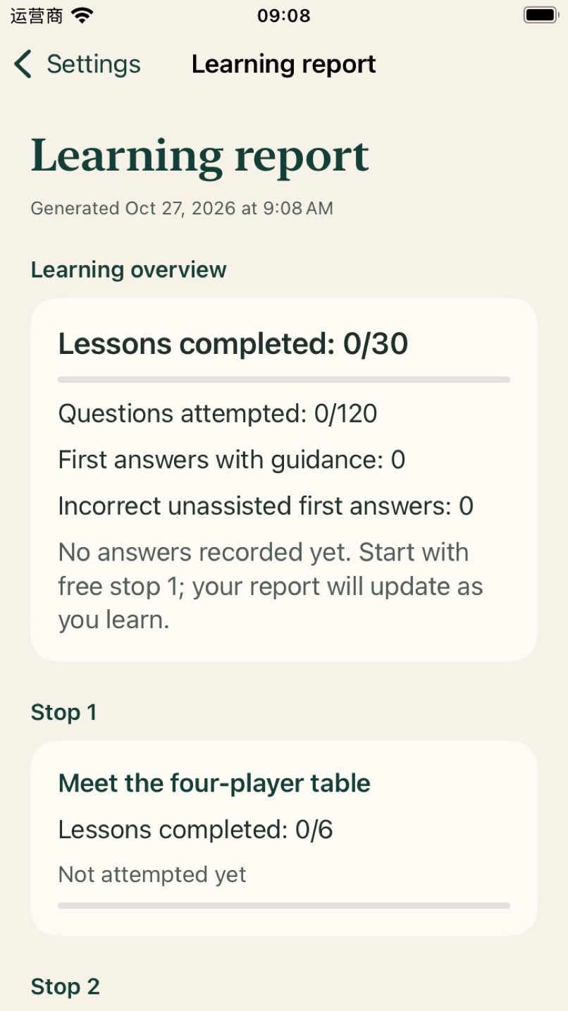GuanDan Shifu local learning report before any questions are answered