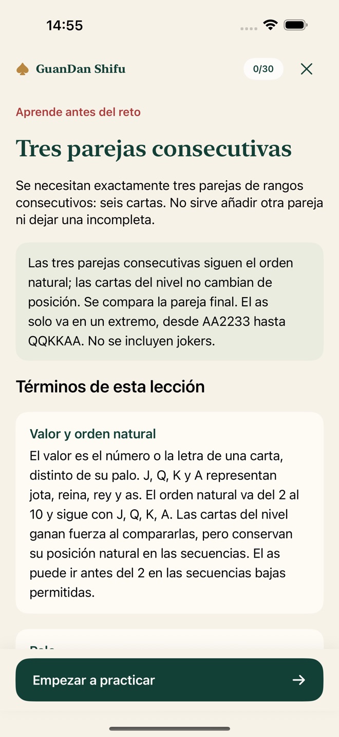 Explicación de tres parejas consecutivas
