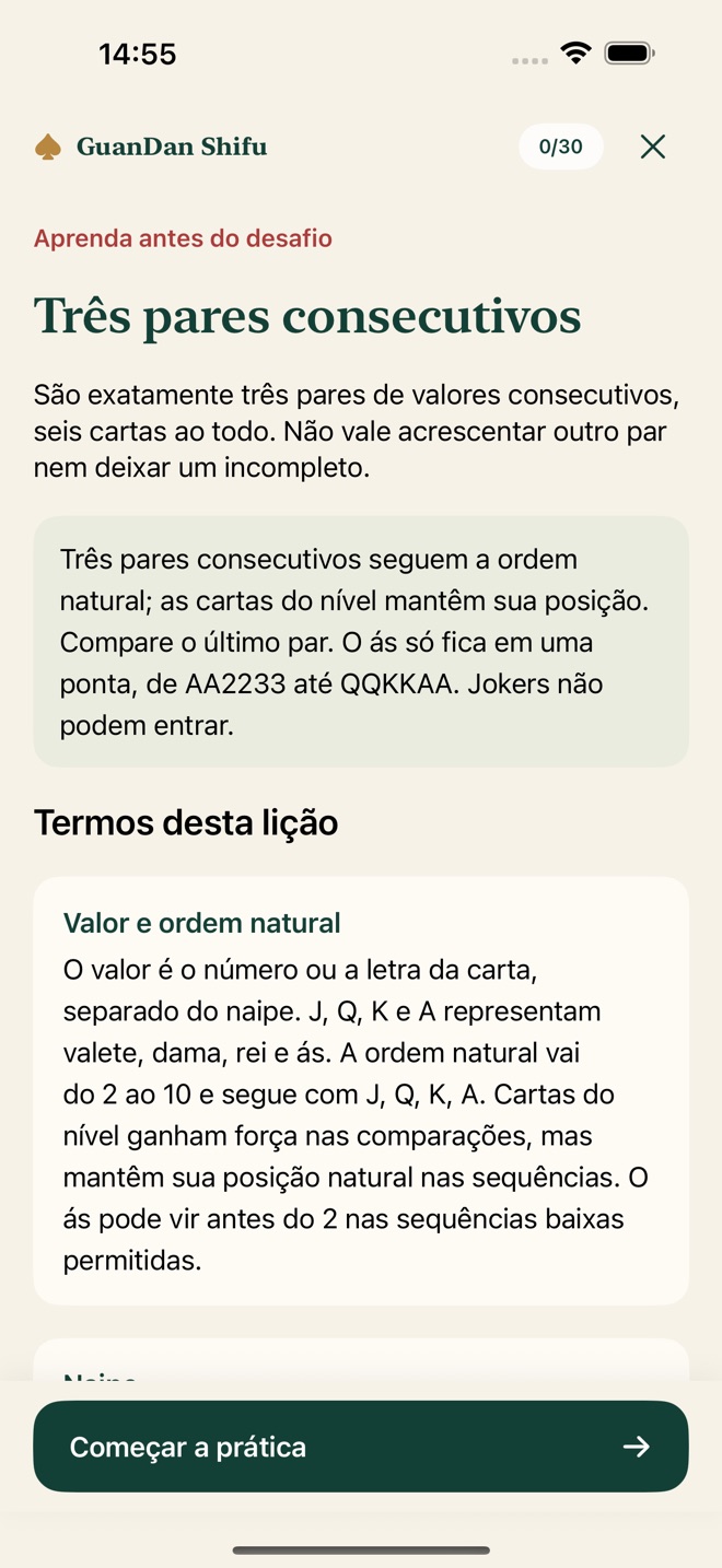 Explicação de três pares consecutivos