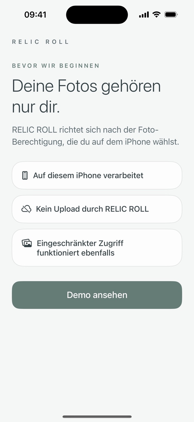 Erklärung zum privaten Verarbeiten auf dem Gerät