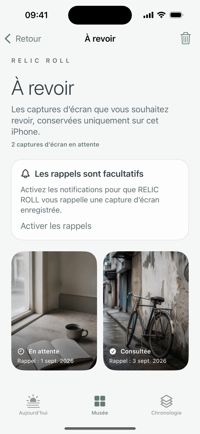 Rappels À revoir pour les captures d’écran
