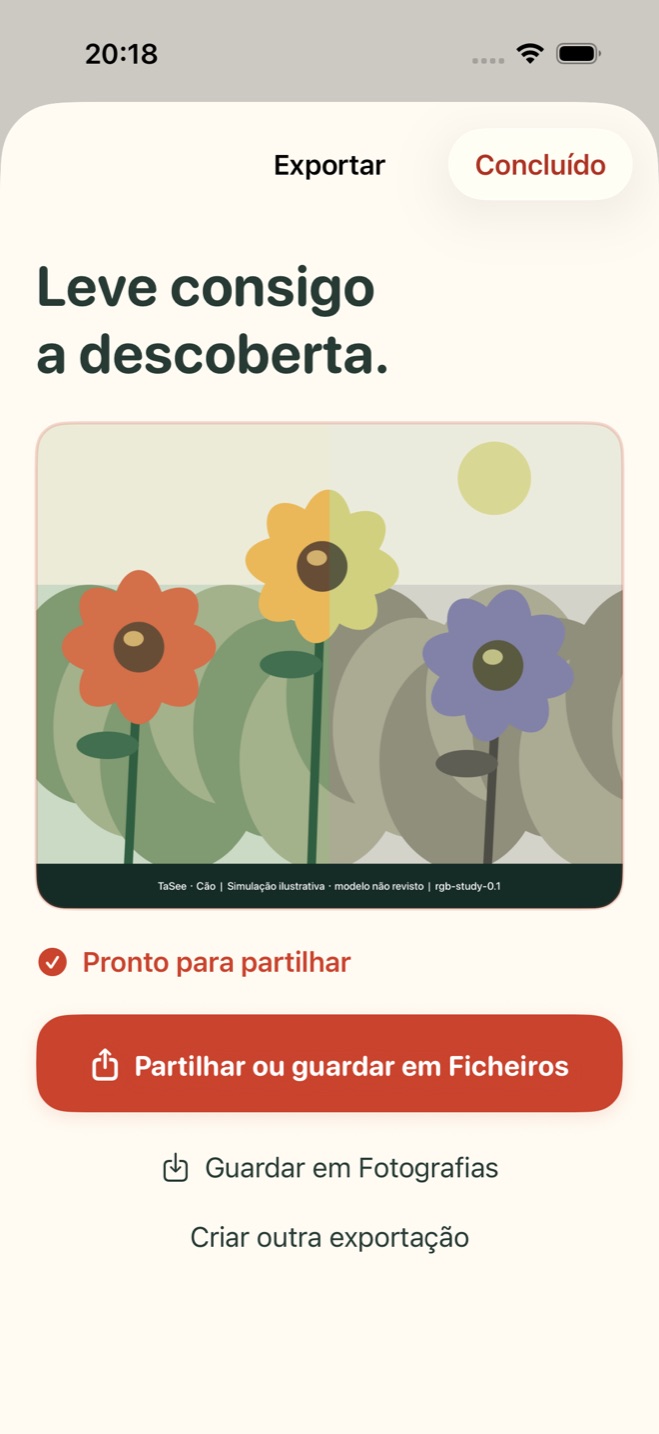Exportação e partilha de imagens legendadas no TaSee